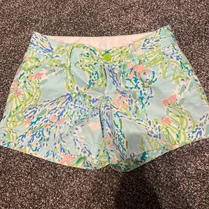 Lilly Pulitzer Callahan Shorts in Sky Blue Heaven.